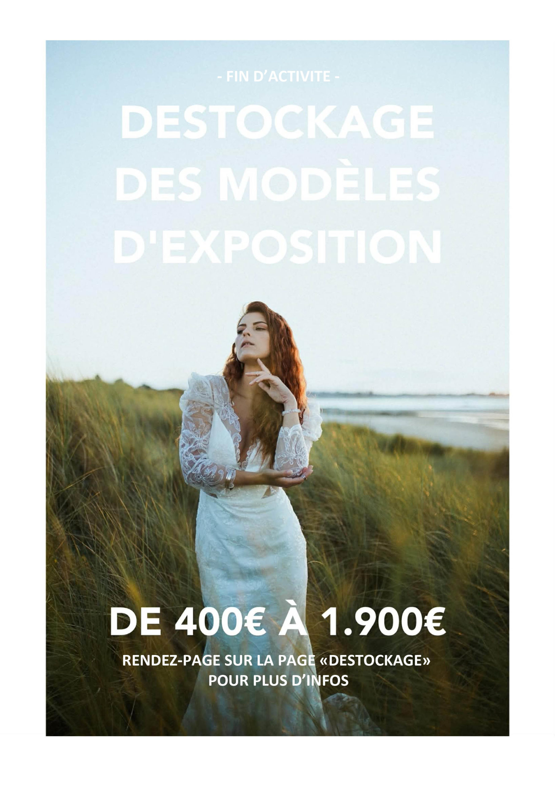 Déstockage de robes de mariées pas cher à Auray en Bretagne.